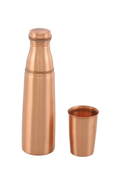 Pure Copper Water Bottle with Copper Glass - 750ml