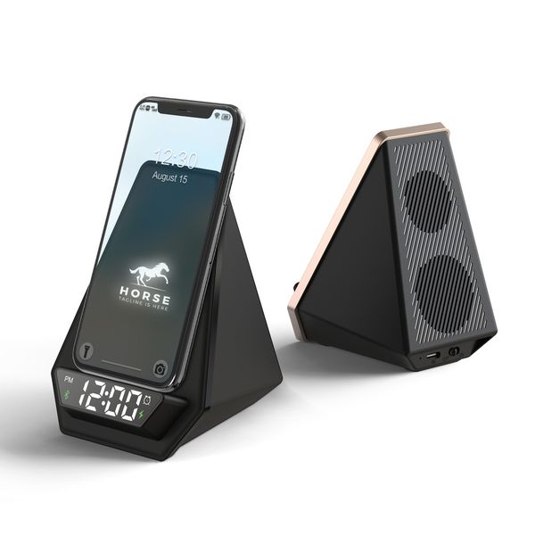 2026 Model 15W with Light Alarm Clock Phone Stand Bluetooth Speaker