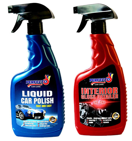 Perfecto Liquid Car Polish &amp; Interior Gloss Detailer - Combo