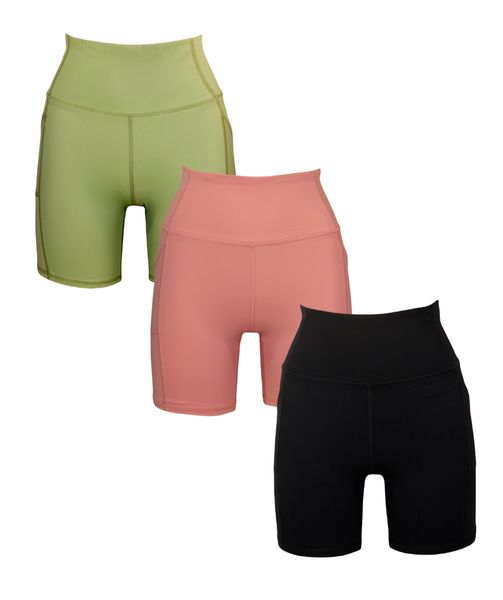 High Waist Yoga Short for Women Fitness Athletic Workout Running Pack of 3
