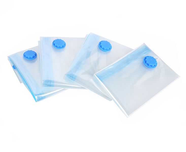 Pack of 4 Vacuum Storage Double Seal Bags for Clothes, Pillows- 70x100cm