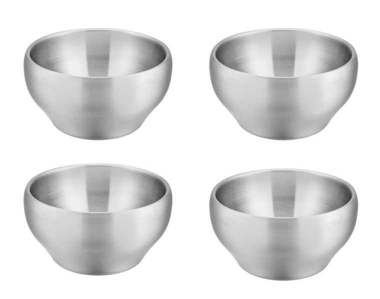 4-Pack 12oz 18/10 Stainless Steel Kids Bowls, Insulated, Shatterproof
