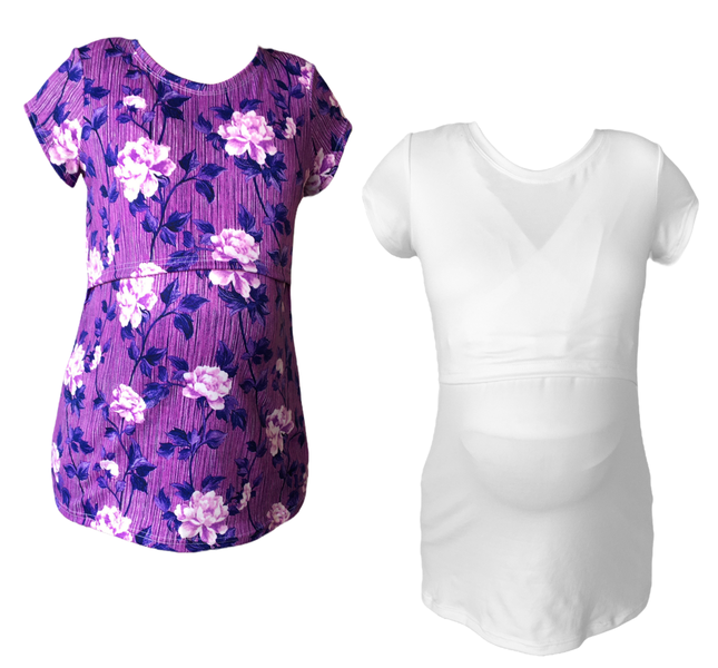 2 Pack-Purple Floral &amp; White image