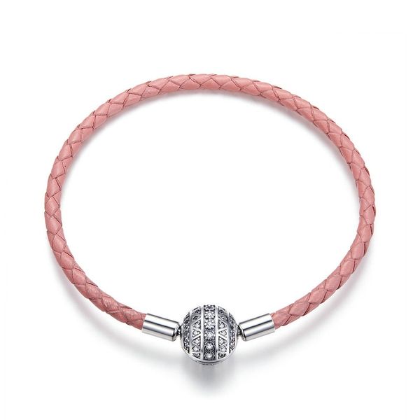 Dazzling Pink Leather Bracelet