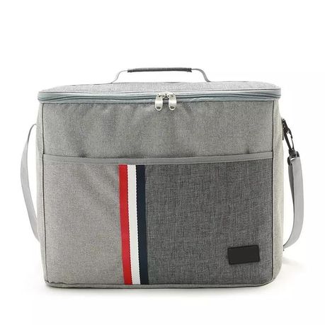 Portable Insulation Striped Lunch Bag Image