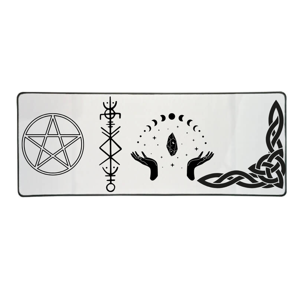 Katz Designs - Long Desk Mouse Pad - Pagan