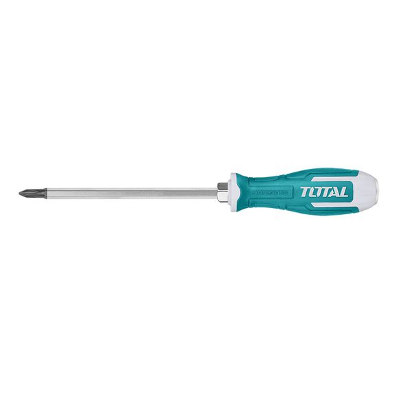 Total Tools 3Pcs Phillips Screwdriver 150mm Slotted Go-Through