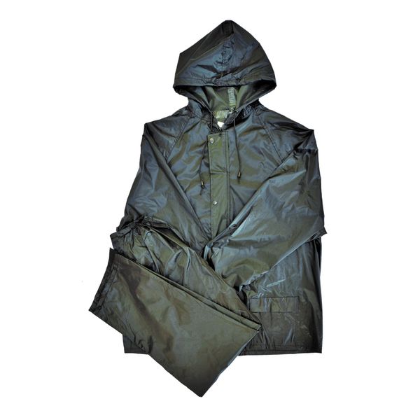 Black Two Piece Rubberised Rain Suit