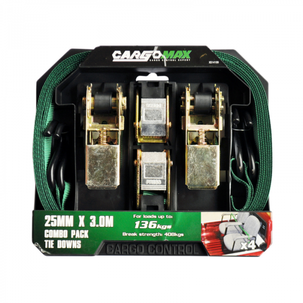 Cargomax - Tie Down Ratchet/Cam Buckle Combo Set