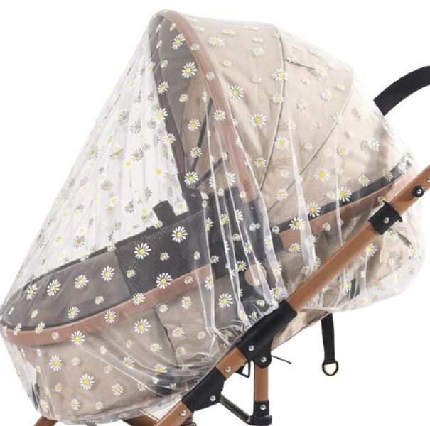 Daisy Print Mosquito Net Stroller Cover