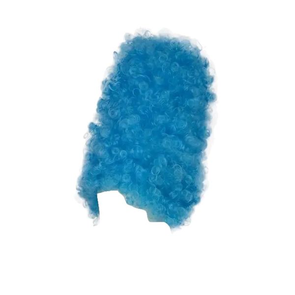 Blue Synthetic Fluffy High Afro Style Cosplay Wig - 38cm