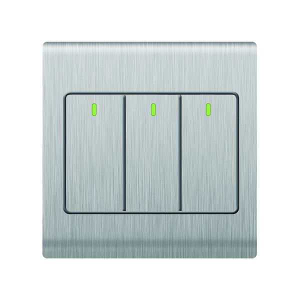 3 Lever 2 Way Switch 10A Stainless Steel For 3x3 Box