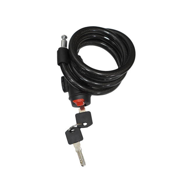 PVC Steel Cable Lock with Keys - Black Anti-Theft Security Cable