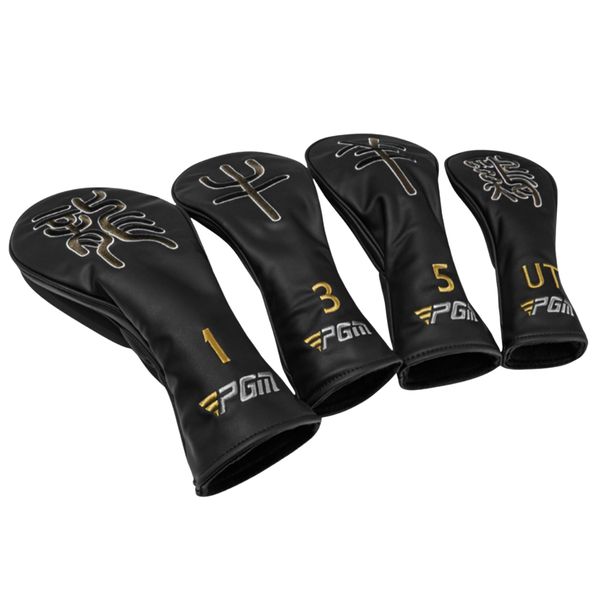 PGM - Golf Club Leather Headcover Set - Driver, Fairway, Hybrid - 4-Pack