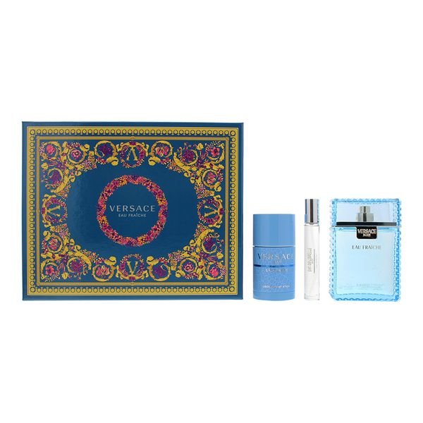 Versace Man Eau Fraîche 3 Piece 100ml EDT Gift Set (Parallel Import)