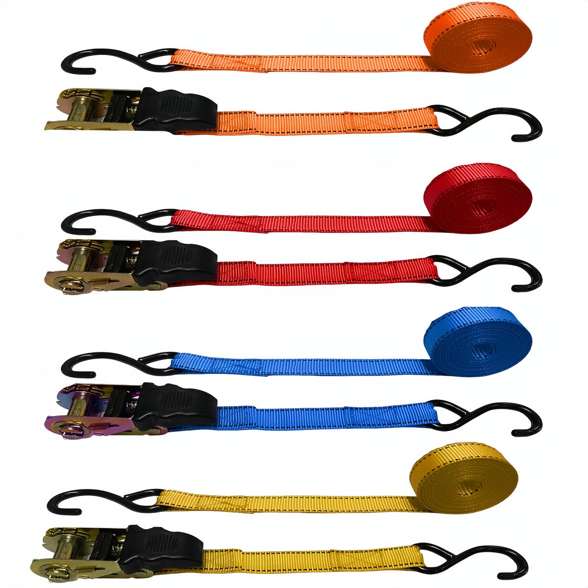 4 Pack Ratchet Straps Duty 1700 LB Break Strength Ratchet Straps | Shop ...