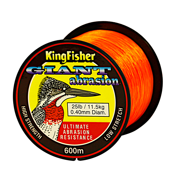 Kingfisher Giant Abrasion Nylon Fishing Line .40MM, 11.5KG/25LB Colour Orange, 600M Spool