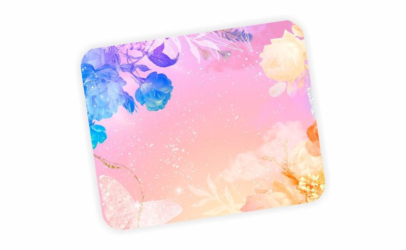 Pink Flowers Painting Mouse Pad