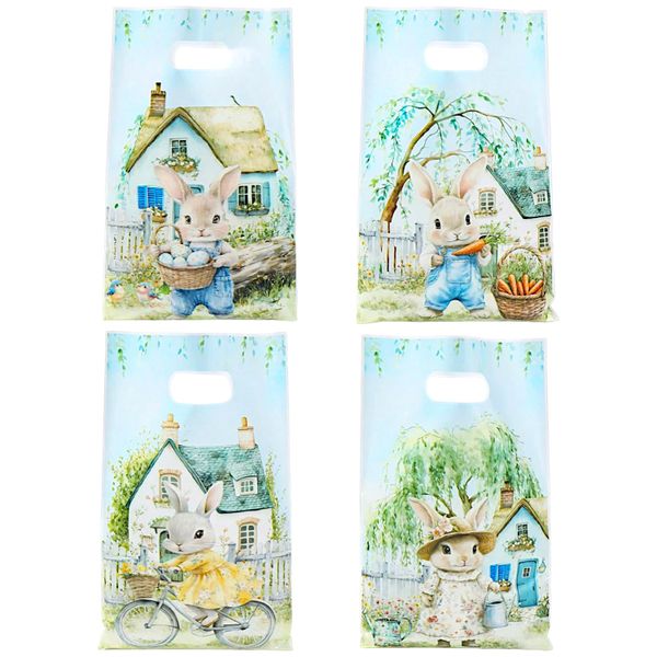 25 Piece - Easter Bunny Garden Gift Bags with Cottage &amp; Farm Designs