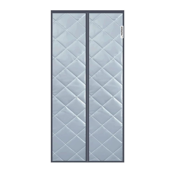 Herqona - Door Window Curtain Magnetic Thermal Insulated 80 x 203 cm - Grey