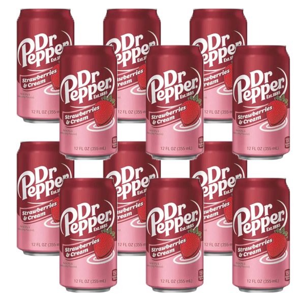 Dr Pepper Strawberries &amp; Cream - 12 x 355ml