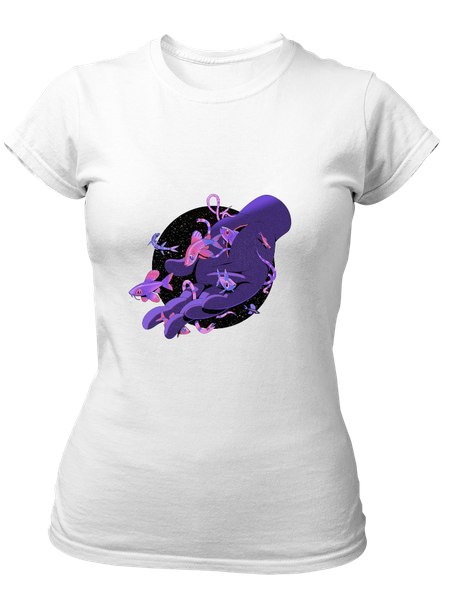 PepperSt Ladies White T-Shirt - Universal Fish
