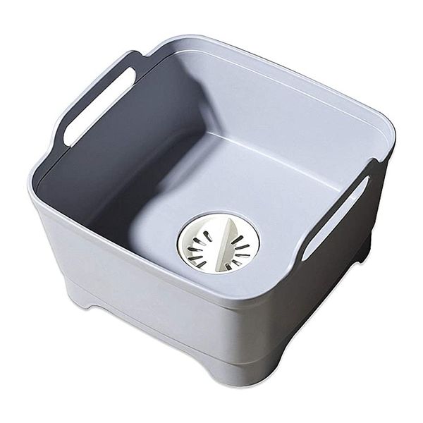 Wash Basin With Drain Plug Carry Handles For 9L Capacity