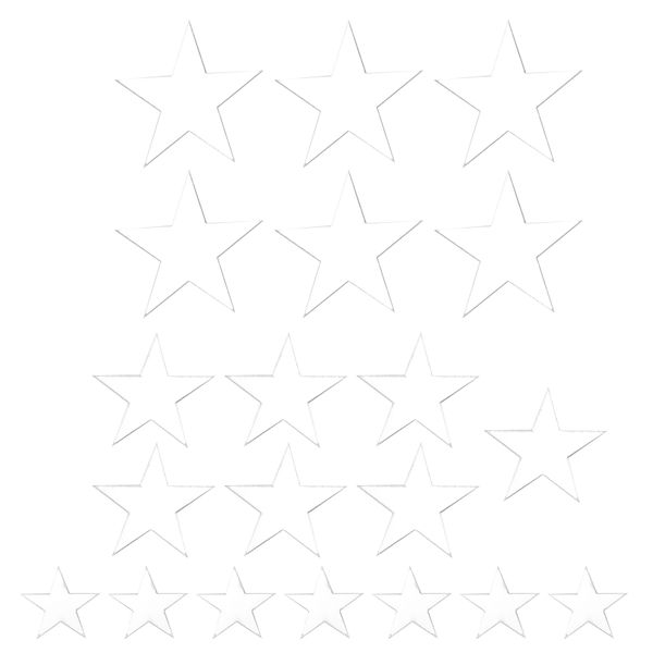 3D Sticker 20 X Star Art Mirror Wall Sticker Surface Decal (Silver)