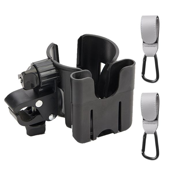 Stroller Cup and Phone Holder with 2 Pack Baby Stroller Bag Hooks