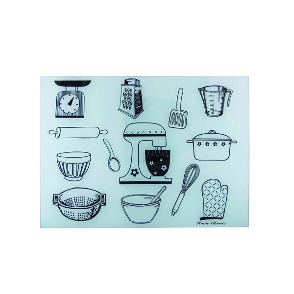 Home Classix Glass Cutting Board Busy Lizzie 30x40cm