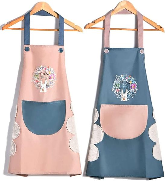 Sulfar 2 Pack Waterproof Kitchen Apron with Pocket Cooking BBQ