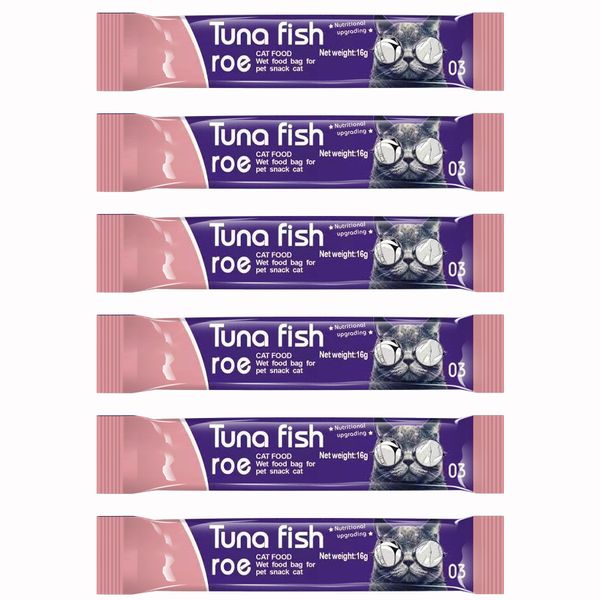6 Piece Cat Treats Sticks Cat Wet Foods - Tuna Fish