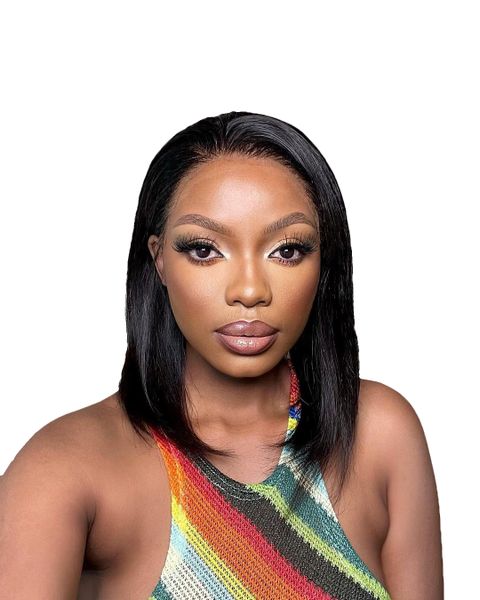 Free Part Glueless Full Frontal Bob Wig - 12inch