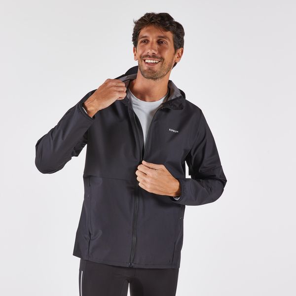 Decathlon Run Essential Men's Waterproof Jacket - Black