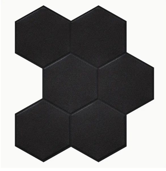 Self-adhesive Hexagon Rigid Fiber Acoustic Panels 6 pieces