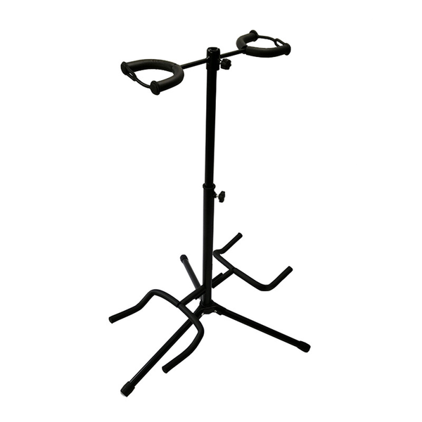 Adjustable Deluxe Double Folding Guitar Stand Holds Two Guitars