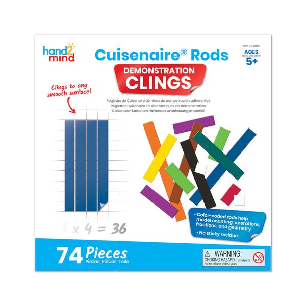 Greenbean Cuisenaire® Rods Demonstration Clings: 74 Pieces