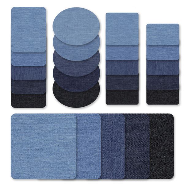 25pcs DIY Iron On Denim Patches For Clothing Jeans Self Adhesive Repair
