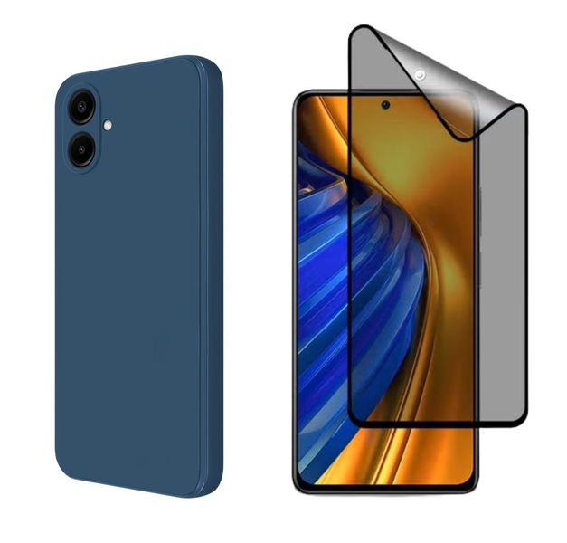 Silicone Cover + Matte Privacy Glass Compatible With Samsung Galaxy A07