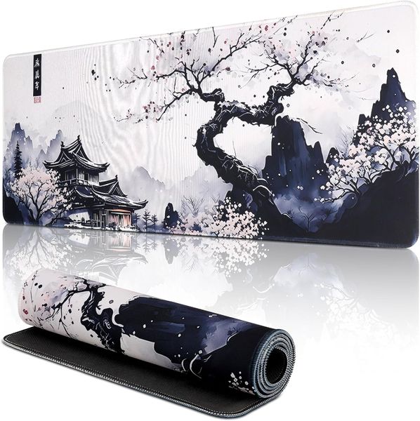 Cherry Blossom Mouse Pad - 800 x 300 mm - Non-slip bottom - Full edge