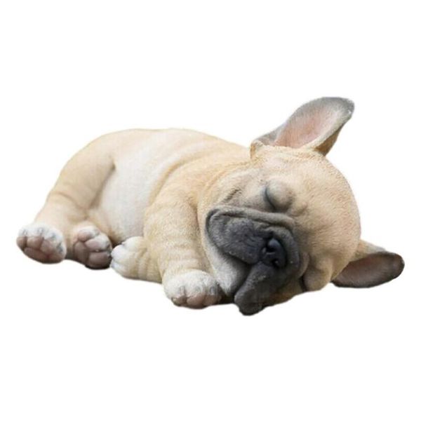 Home Garden Decor Sleeping BullDog Puppy Ornament (17x9x8)