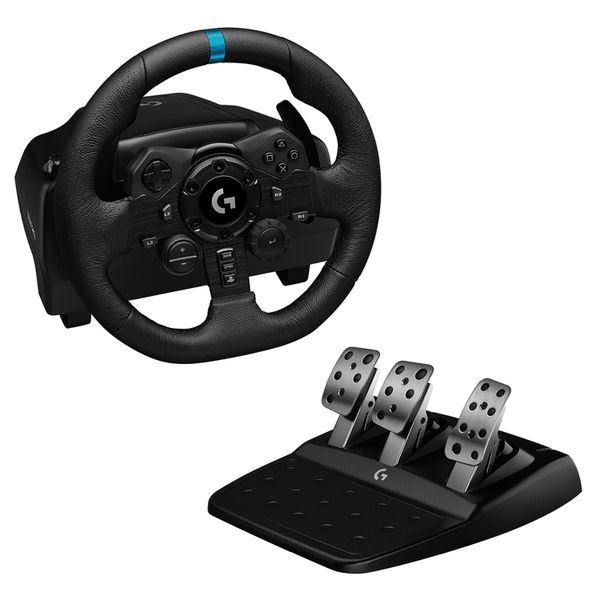 Logitech G923 Racing Wheel and Pedals,Force Feedback,Dual Clutch,PS5,PS4,PC