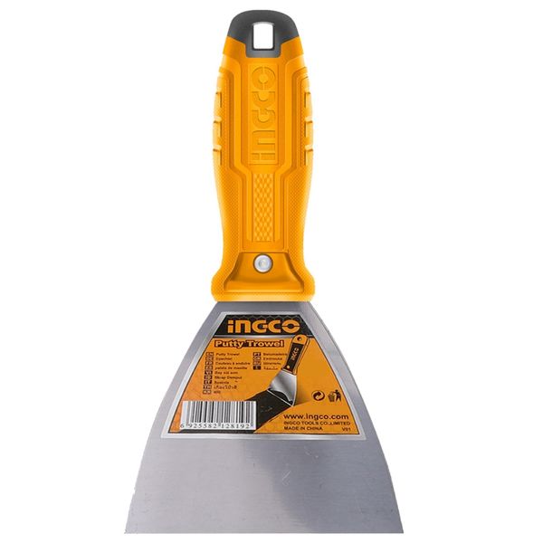 Ingco - Putty Knife - 100mm -Carbon Steel Blade - Yellow handle