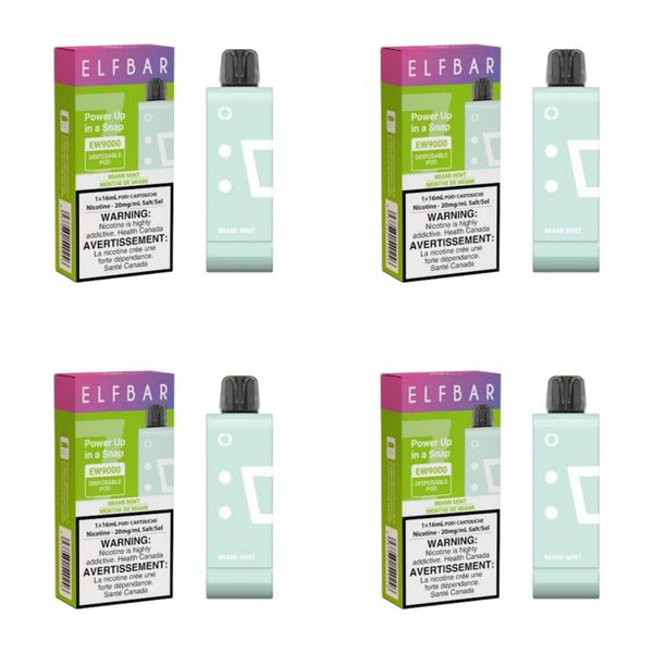 Elf Bar 9000 Puffs Disposable Pod - Miami Mint (Pack of 6)