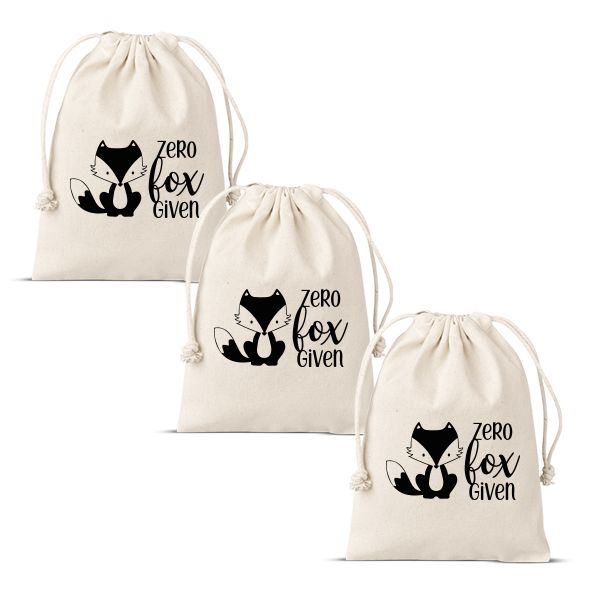 Zero Fox Given Drawstring Bags - Set of 3