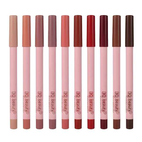 Matte Lip Liner Pencils Set - In Mixed Colors - 10 Pieces