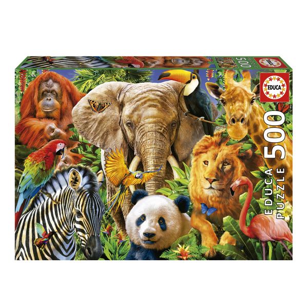 Educa Collage Carboard Puzzle - Wild Animal - 500 Piece