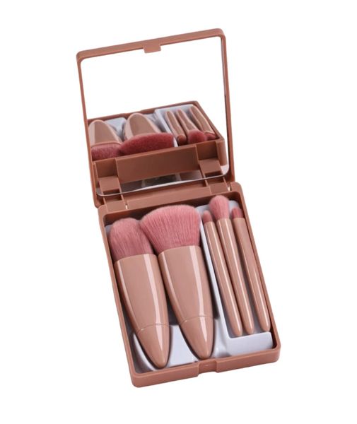 Travel Makeup Brush Set with Mirror