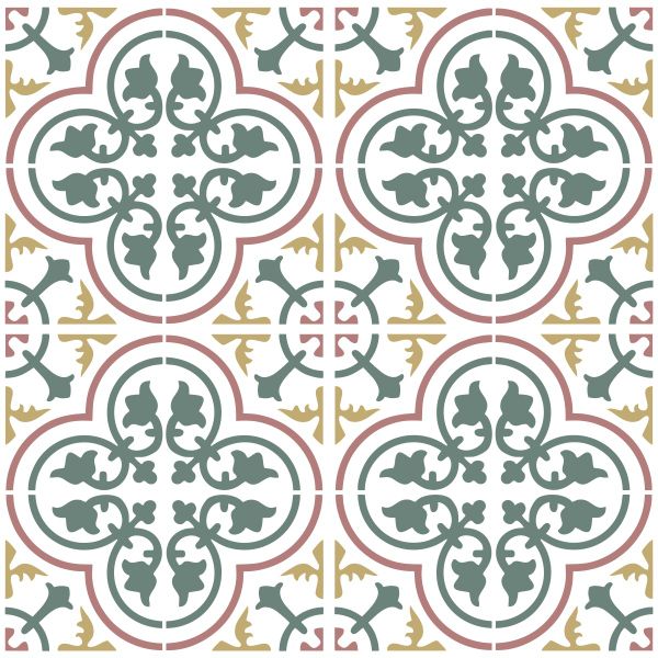 Green and Yellow Tile Wall Stickers - Set of 20
