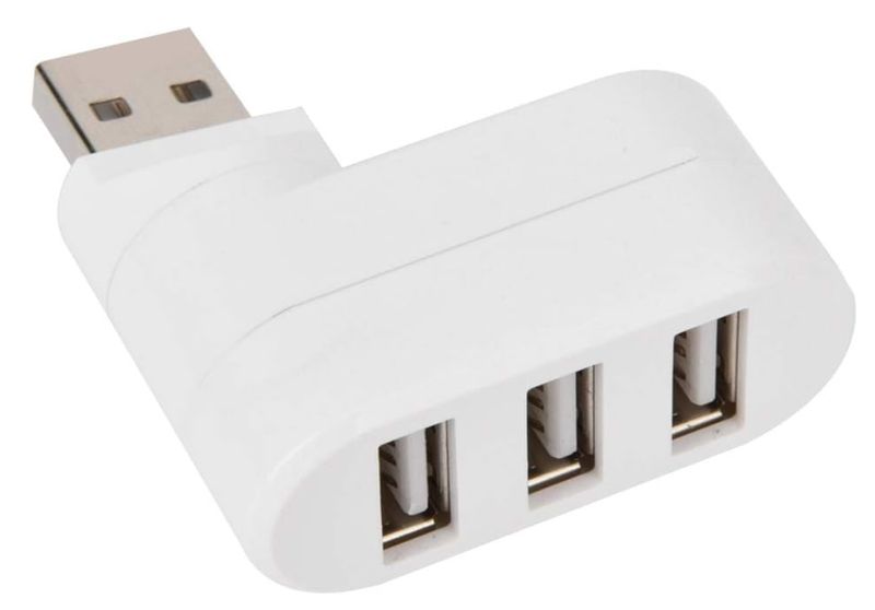 USB Port Splitter, 3-Port USB Splitter Mini Rotate Splitter Adapter Hub USB